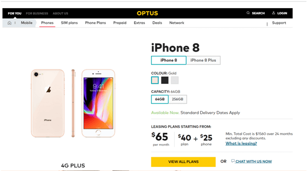 iPhone 8 and iPhone 8 plus- Optus Price and Plan on offer right now